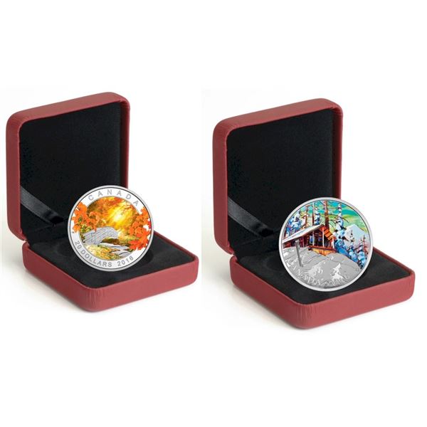 2016 $20 Autumn Tranquility - Pure Silver Coin, 2016 $20 Canadian Landscapes: Ski Chalet - Pure Silv