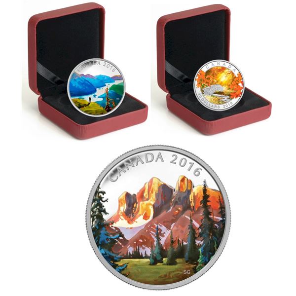 2016 $20 Canadian Landscapes: Reaching the Top - Pure Silver Coin,  2016 $20 The Rockies: Canadian L