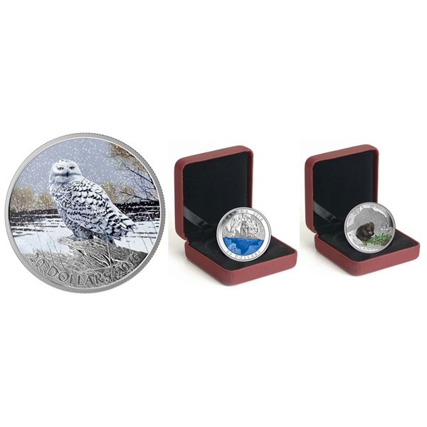 2016 $20 Snowy Owl - Pure Silver Coin, 2016 $20 Iconic Canada: The Polar Bear - Pure Silver Coin, 20