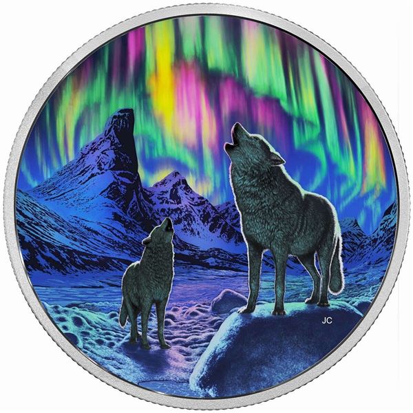 2016 $30 Northern Lights in the Moonlight - Pure Silver Coin.  Tax Exempt.