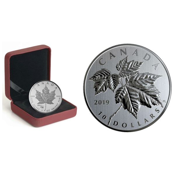 2016 $5 ANA California State Flower: The Poppy - Pure Silver Coin, 2019 $10 Maple Leaves - Pure Silv