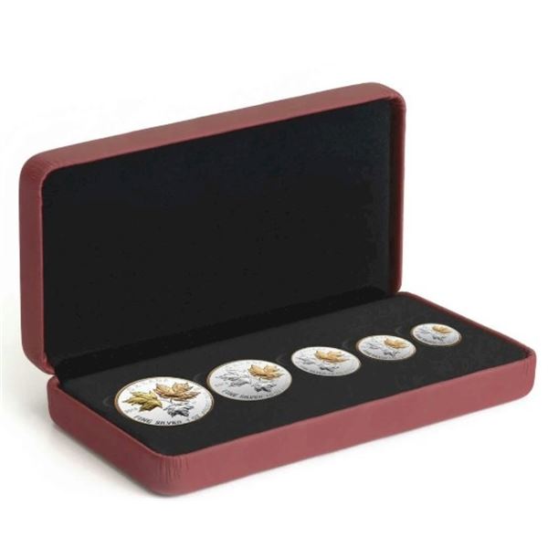 2016 A Historic Reign - Pure Silver Maple Leaf Fractional Set.  Tax Exempt.