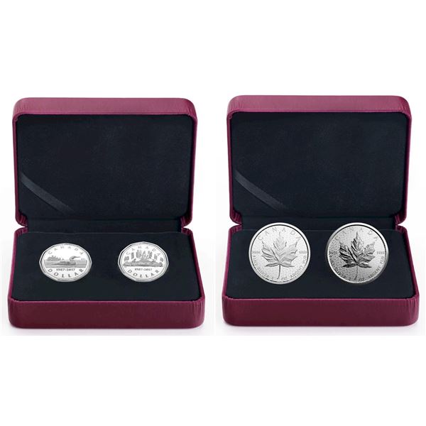 2017 $1 The Loonie, 30th Anniversary - 2 Coin Set & 2018 $5 30th Anniversary of the SML -  Pure Silv