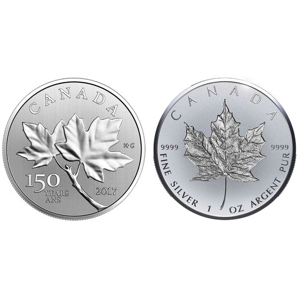 2017 $10 Maple Leaves & 2018 $20 30th Anniversary of The SML - Lot of 2 Pure Silver Coins.  Tax Exem
