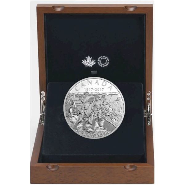 2017 $100 The Battle of Vimy Ridge, 100th Anniversary - 10 oz. Pure Silver Coin.   No outter box.  T