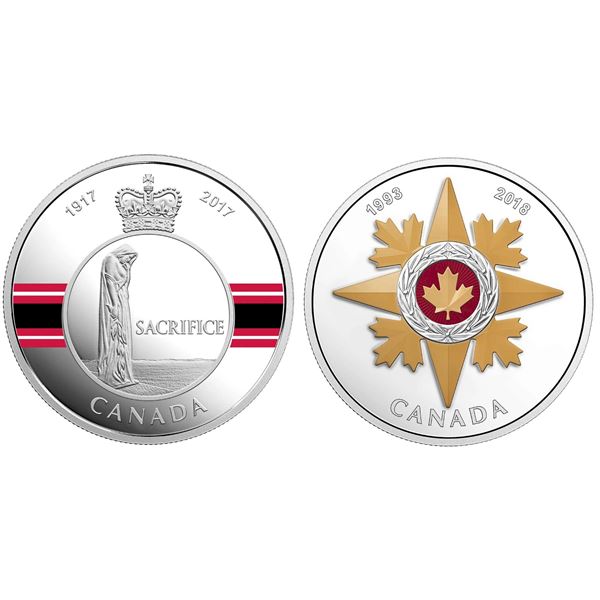 2017 $20 Canadian Honours: Sacrifice Medal & 2018 Canadian Honours: 25th Anniversary of the Star of 