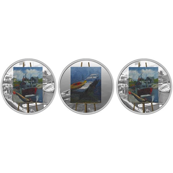 2017 $20 En Plein Air: A Paddle Awaits, Maritime Memories & Springtime Gifts - Lot of 3 Pure Silver 