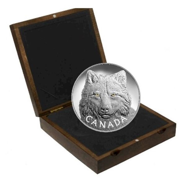 2017 $250 In the Eyes of the Timber Wolf - Pure Silver Coin.  No outter box.  Tax Exempt.