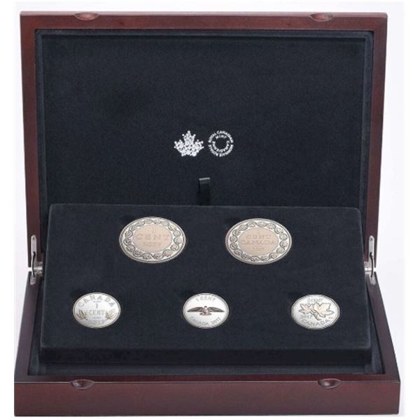 2017 1c Legacy of the Penny - Pure Silver 5-Coin Set with Selective Rose Gold Plating.  No outter bo