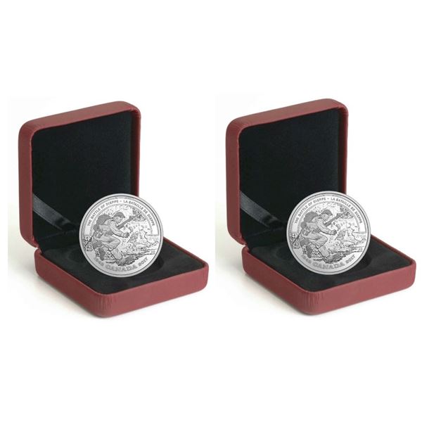 2017(2) $20 Battle -3 Dieppe - Pure Silver Coin.  Lot of 2 coins.  Tax Exempt.