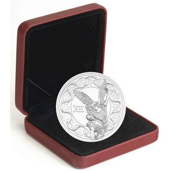 2018 $100 The Angel of Victory: 100th Anniversary of the First World War Armistice - Pure Silver Coi