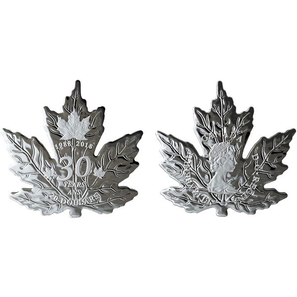2018 $20 30th Anniversary of the Silver Maple Leaf - Pure Silver Coin.  Tax Exempt.