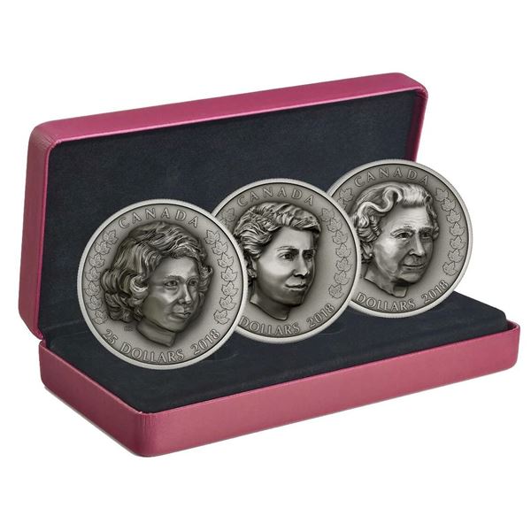 2018 $25 HRM QEII 3 Coin Set.  No COA.  Tax Exempt.