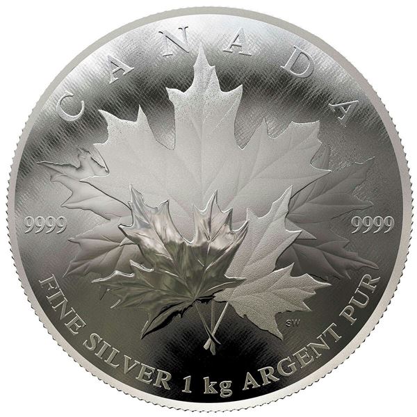 2018 $250 Maple Leaf Forever - Pure Silver Coin.  Tax Exempt.