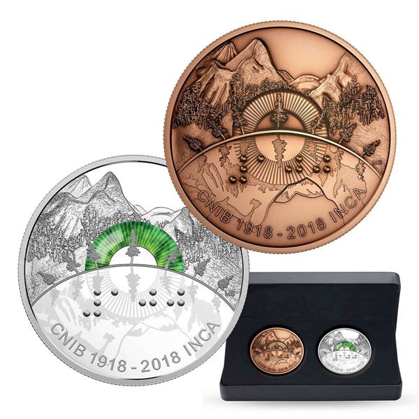 2018 $30 100th Anniversary of the Canadian National Institute of the Blind - Pure Silver Coin & Bron