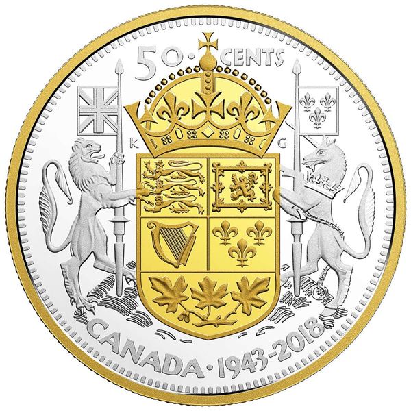 2018 50¢ 75th Anniversary of the 1943 Half-Dollar - Pure Silver Coin.  Tax Exempt.