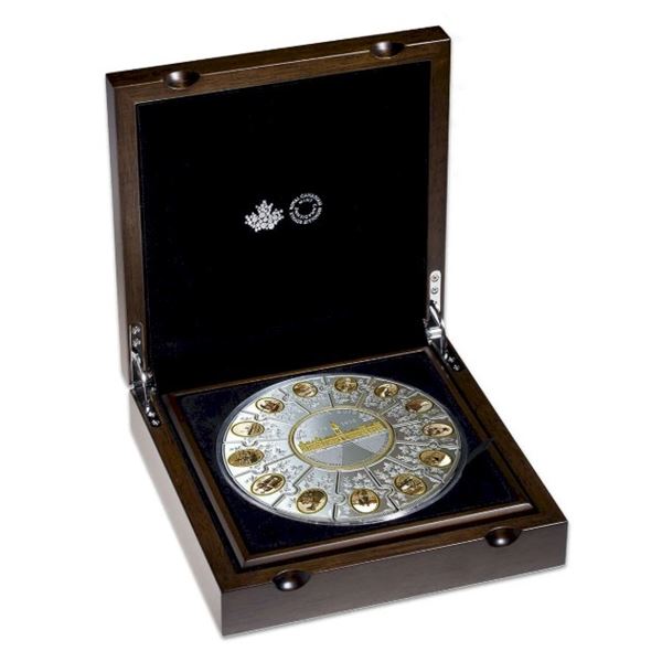 2018 Puzzle Coin: Connecting Canadian History 1866-1916 - Pure Silver with Selective Gold Plating.  