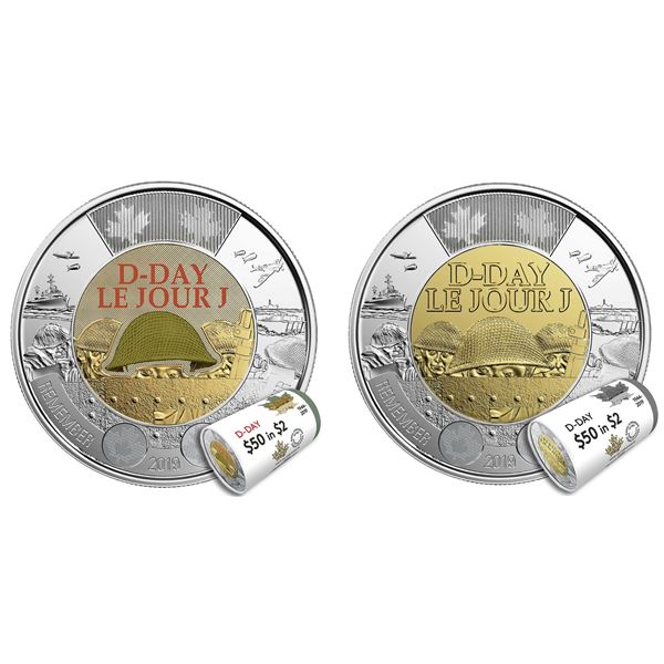 2019 $2 D-Day Special Wrap Roll (Coloured) & D-Day Special Wrap Roll (Non-Coloured) - 2 Original Rol