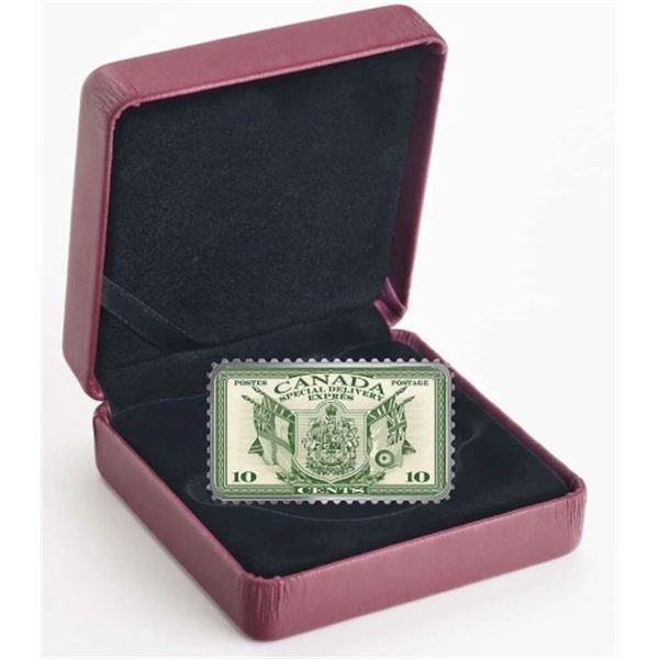 2019 $20 Canada's Historical Stamps: Coat of Arms & Flags Special Delivery - Pure Silver Coin.  Tax 