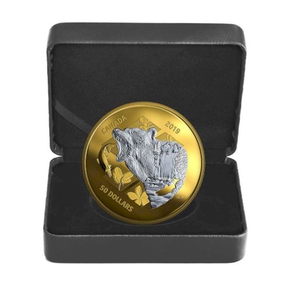 2019 $50 My Inner Nature: Grizzly Bear - Pure Silver Coin.  Tax Exempt.