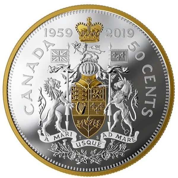 2019 50c 60th Anniversary of the 1959 Half-Dollar - Pure Silver Coin.  Tax Exempt.