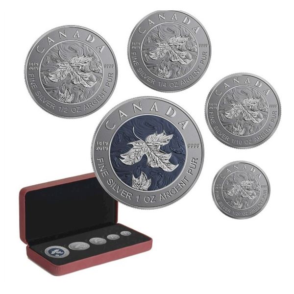 2019 Maple Leaf Fractional Set: A Bicentennial Celebration - Pure Silver Coin Set.  Tax Exempt.
