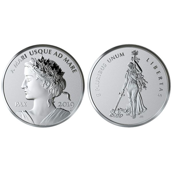 2019 Peace and Liberty - Pure Silver Kilo Medal.  Tax Exempt.