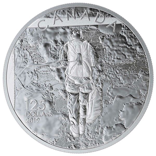 2019 Silver $125 75th Ann Normandy Campaign: Operation Tonga - Pure Silver Coin.  Tax Exempt.