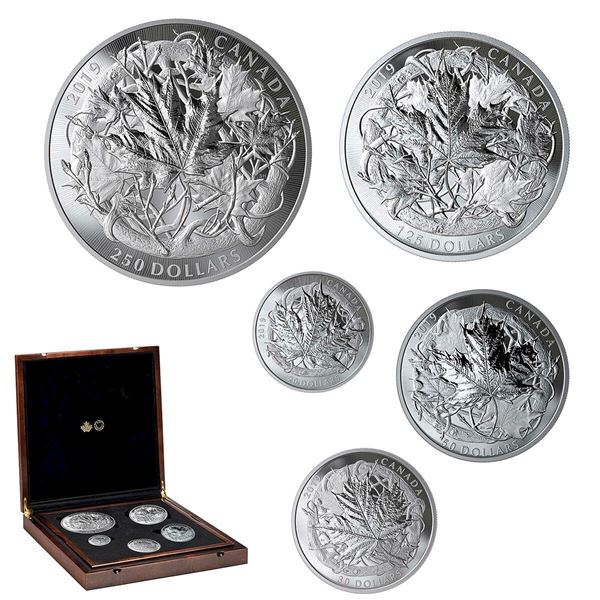 2019 The Canadian Maple Masters Collection - Pure Silver Coin Set.  Tax Exempt.