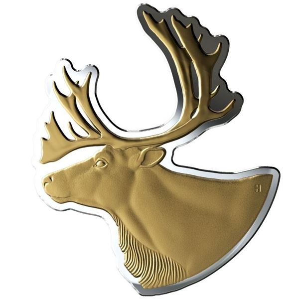 2020 $50 Real Shapes Coins: Caribou - Pure Silver Coin.  Includes COA, no Case.  Tax Exempt.