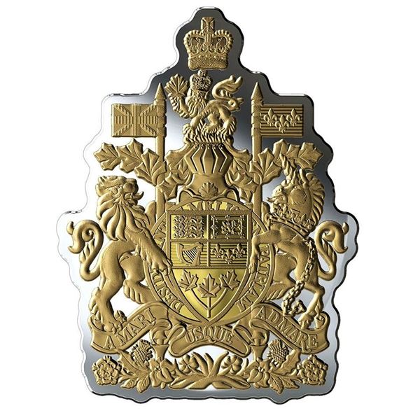 2020 $50 Real Shapes Coins: Coat of Arms - Pure Silver Coin.  No Case.  Tax Exempt.