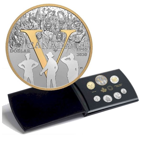2020 75th Anniversary of V-E Day - Pure Silver Proof Set.  No outter box.  Tax Exempt.