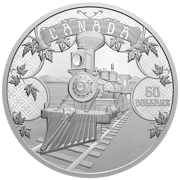 2021 $50 First 100 Years of Confederation: An Emerging Country - Pure Silver Coin.   Tax Exempt.