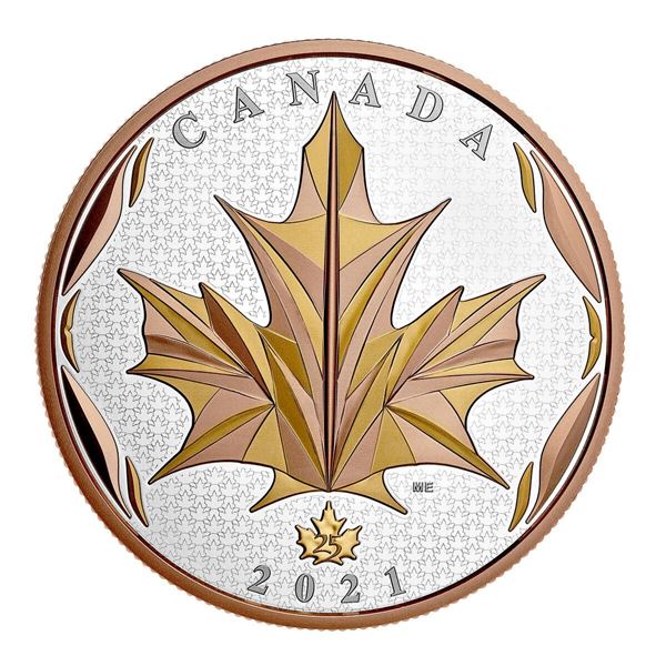 2021 $50 Maple Leaves in Motion - Pure Silver Coin.  Tax Exempt.