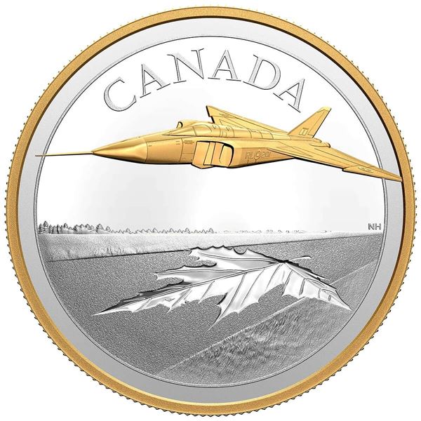 2021 $50 The Avro Arrow - Pure Silver Coin.  Tax Exempt.