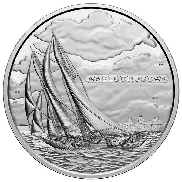 2021 $500 100th Anniversary of the Bluenose - 5-Kilo Pure Silver Coin. Tax Exempt.