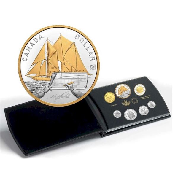 2021 100th Anniversary of Bluenose - Pure Silver Proof Set.  Tax Exempt.