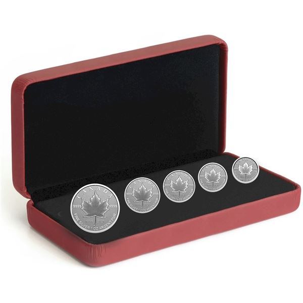 2021 Our Arboreal Emblem: The Maple Tree - Pure Silver Maple Leaf Fractional Set.  Tax Exempt.