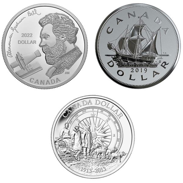 2022 $1 Alexander Graham Bell: Great Inventor, 2019 $1 Heritage of The Royal Canadian Mint: The Matt