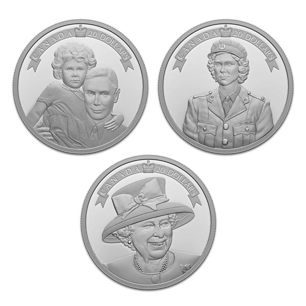 2022 $20 A Tribute To An Extraordinary Life - Pure Silver 3-Coin Set.  Tax Exempt.