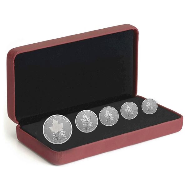 2022 A Radiant Crown Pure Silver Maple Leaf Fractional Set.  Tax Exempt.