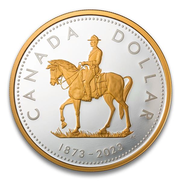 2023 $1 Renewed 150th Anniversary of the RCMP Silver Coin.  Tax Exempt.