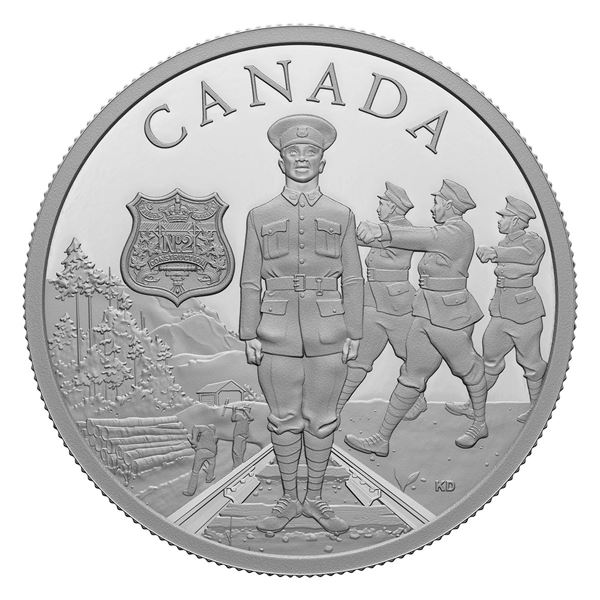 2023 $20 Commemorating Black History: No 2 Construction Battalion - Pure Silver Coin.  Tax Exempt.