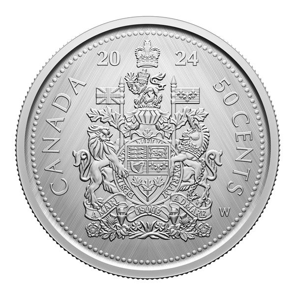2024 50¢ Tribute: W Mint Mark - Coat of Arms - Pure Silver Coin.  Tax Exempt.