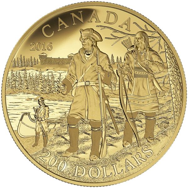 2016 $200 Great Canadian Explorers Series: Pierre Gaultier de la Verendrye - Pure Gold Coin.  Tax Ex