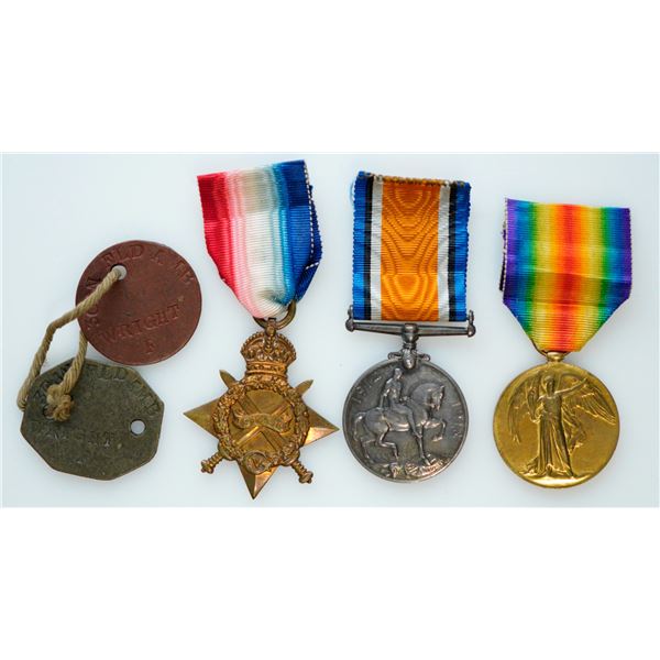 Militaria Medals;  Canadian Grouping of 3 medals includes 1914-15 Star to ''33494 PTE. F.C.C. WRIGHT