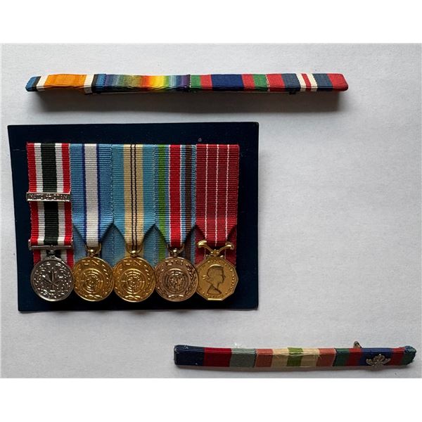 Militaria Medal;  Canadian Grouping of 5 Miniature Parade Medals United Nations oriented with Canada
