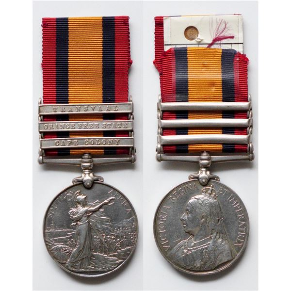 Militaria Medals; British Queen's South Africa Medal to ''4611 PTE. J. EMMENS. RL:BERKS:REGT:'' w/Tr