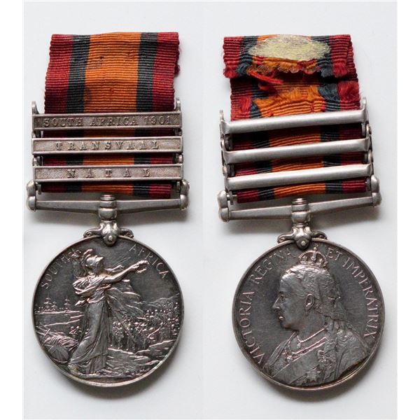 Militaria Medals; British Queen's South Africa Medal to ''5599 PTE. J.H. CHAPELL. DEVON: REGT:'' w/s