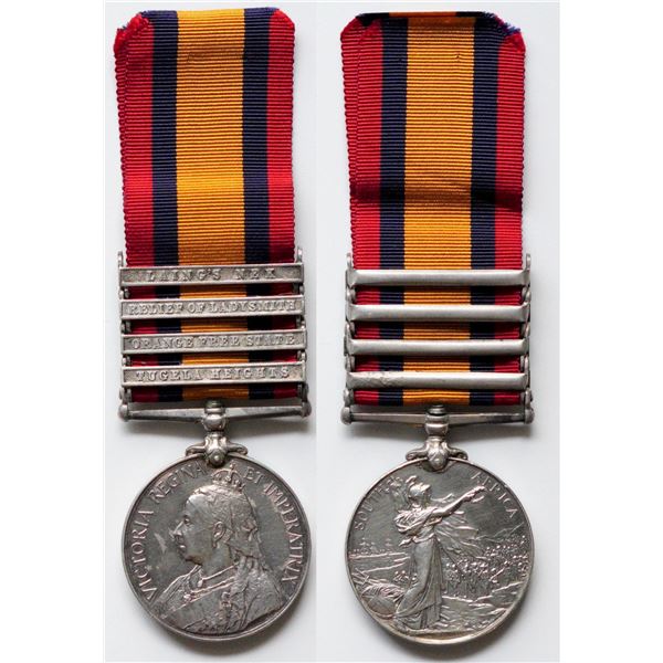 Militaria Medals; British Queen's South Africa Medal to ''2809 PTE. E.B. BEAVIS MIDDLESEX REGT:'' w/